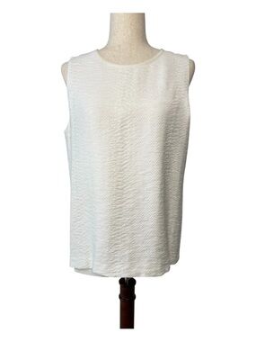 Vince Elegant Textured Ivory Sleeveless Top Size 12